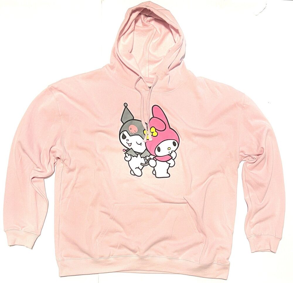 Kuromi My Melody Hoodie Sweatshirt Size 2XL SANRIO BIOWORLD UNISEX Pink